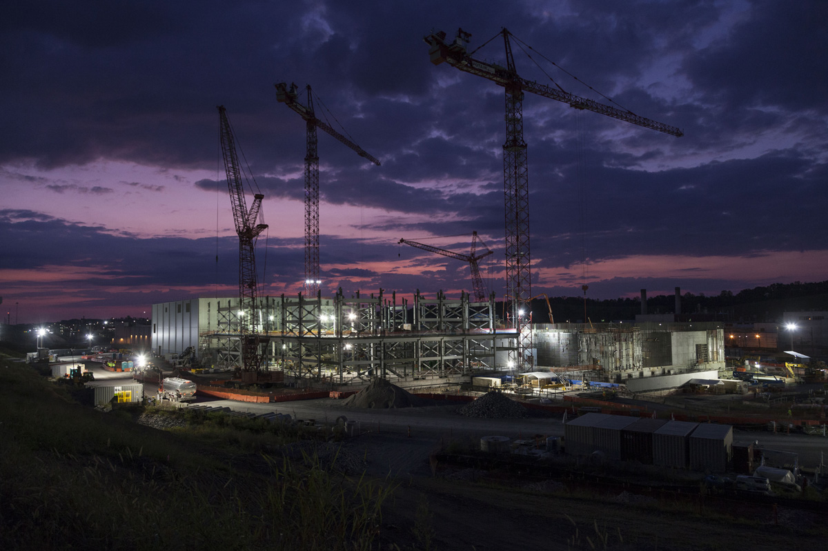 The Uranium Processing Facility Project glows in the early morning Tennessee sunrise. 