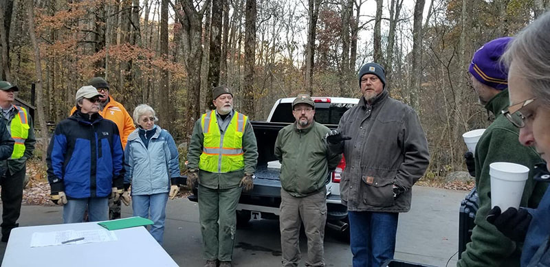 Scott Underwood, Senior Director of Y-12 Infrastructure, addresses volunteers at the most recent Help the Smokies Day.