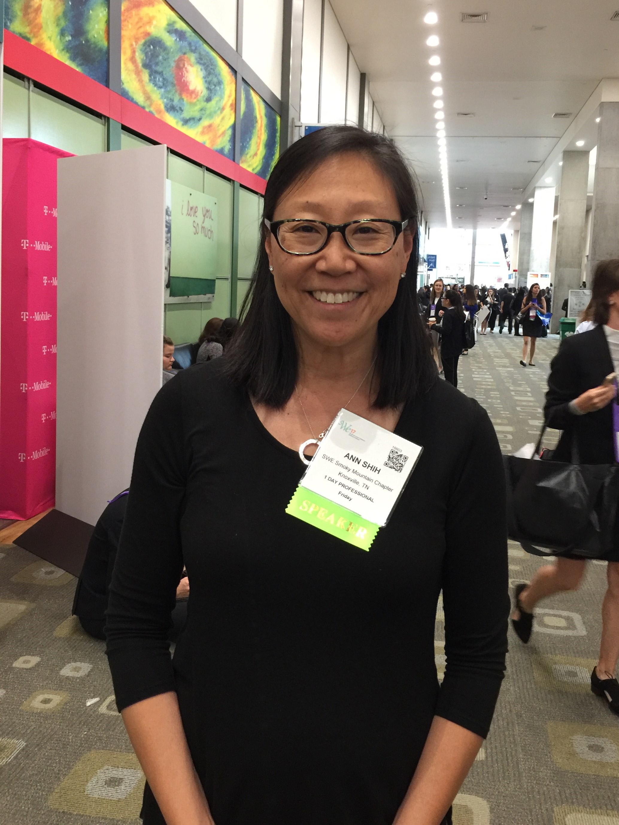 Y-12 process engineer and Society of Women Engineers member, Ann Shih, at the 2017 National SWE Conference where she was a speaker.
