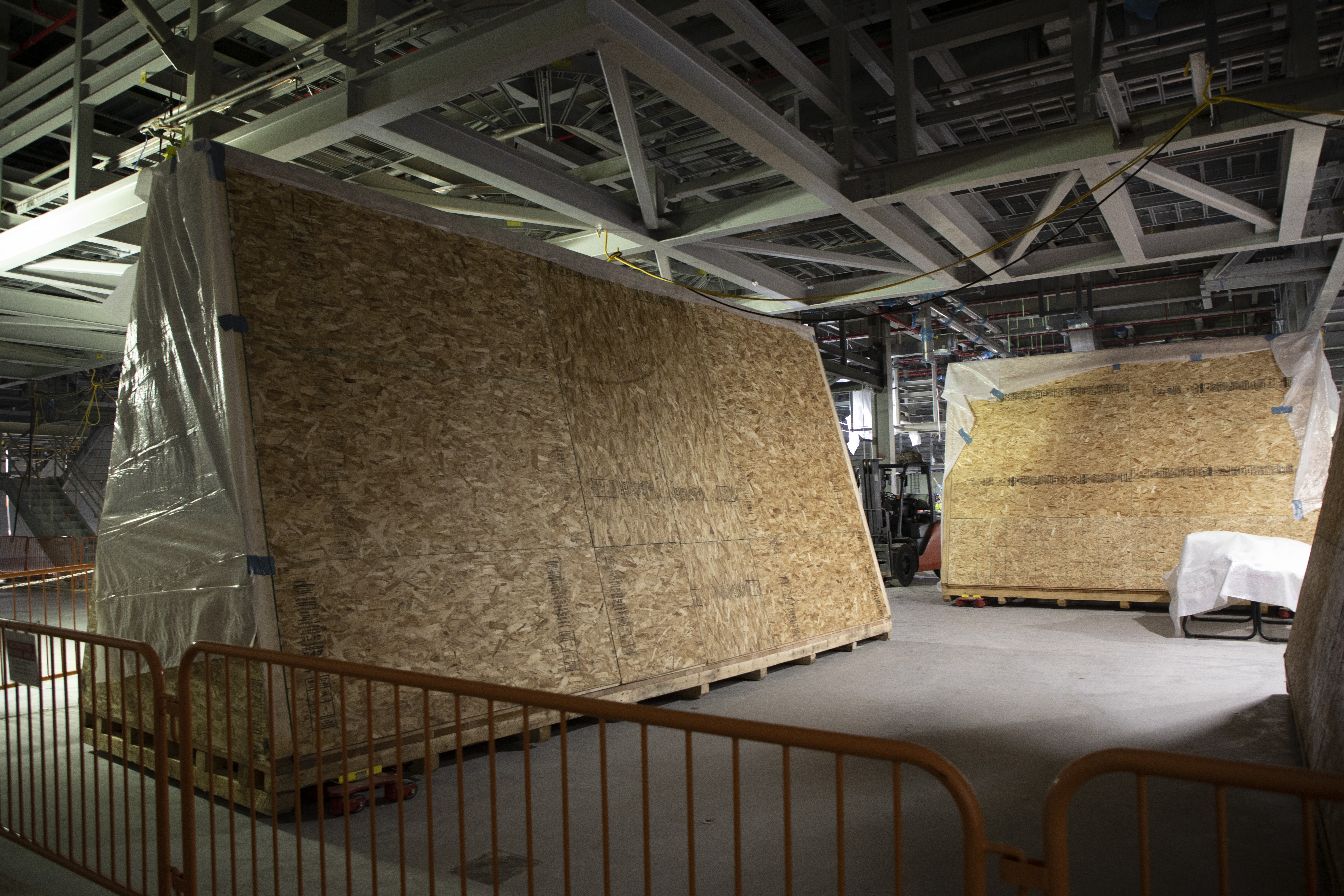 Shipping crates of the Main Casting Glovebox Line, Group 1 in MPB East