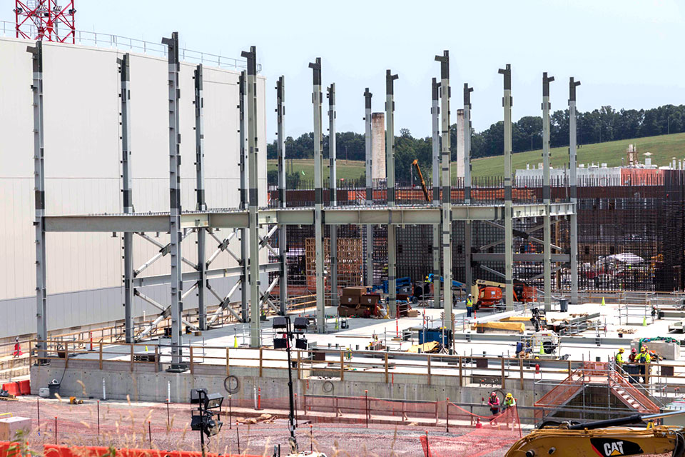 Steel at the Uranium Processing Facility Project’s Salvage and Accountability Building  continues to be installed in rows from south to north, progressing across the building from east to west.