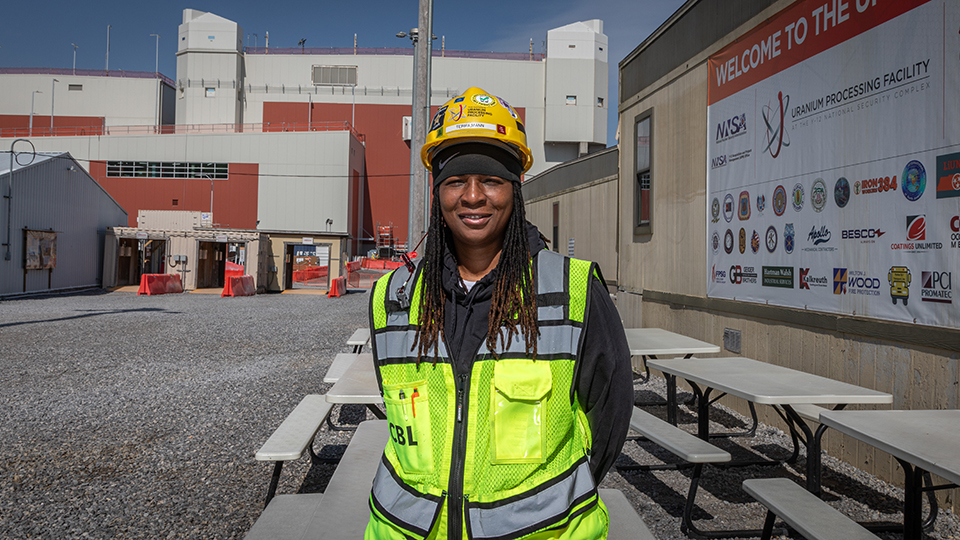 Terra M. is a night shift carpenter on the UPF Project and is one of many traveling craft professionals working at the site. 