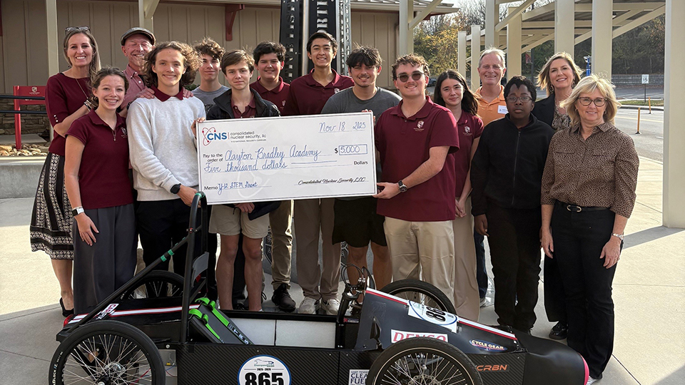 Consolidated Nuclear Security awarded Clayton-Bradley Academy the 2025 STEM Grant in support of its Advanced STEM Engineering Greenpower Race Car project.