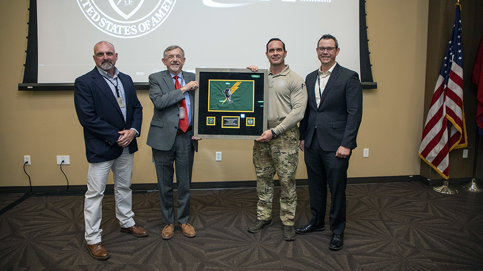 Lt. Denver Fall from Y-12 National Security Complex recently received the Colonel Sydnor Memorial Award from the U.S. Department of Energy. This award is presented annually to a member of the Composite Adversary Team (CAT) who exemplifies the highest standards of physical fitness, tactical skill, character, and leadership.
