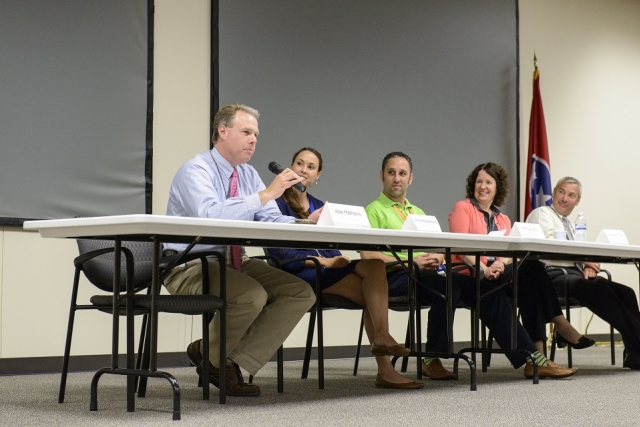 Y-12 panelists share their education background and career experiences as science, technology, engineering and mathematics professionals with local teachers.