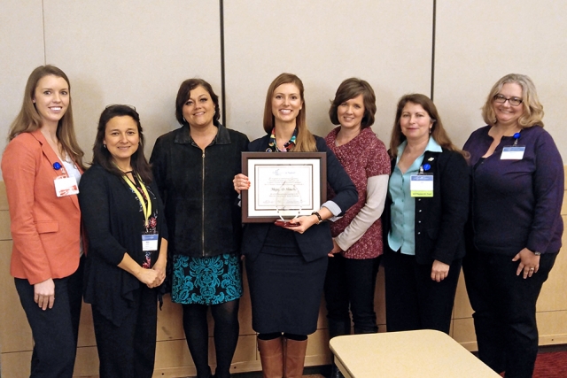 Megan Houchin, president of the Oak Ridge chapter of Women in Nuclear (WIN), recently received the WIN Region II Leadership Award. 