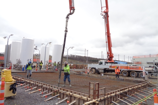 Process Support Facilities process gas yard north pad concrete placement 