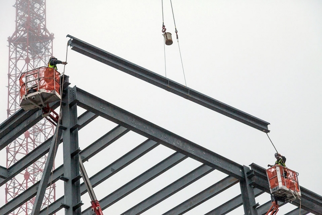 The last piece of the structural frame was placed Feb. 11 for UPF’s Mechanical Electrical Building.