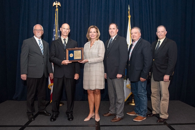 From left to right: CNS Construction Superintendent Paul Champ; SIS Federal Project Director Don Peters; DOE Under Secretary for Nuclear Security and  NNSA Administrator Lisa Gordon-Hagerty; UPF Federal Project Director Dale Christenson; UPF Contracting Officer Michael Bocskovits; and USACE Project Manager Joe Duncan.