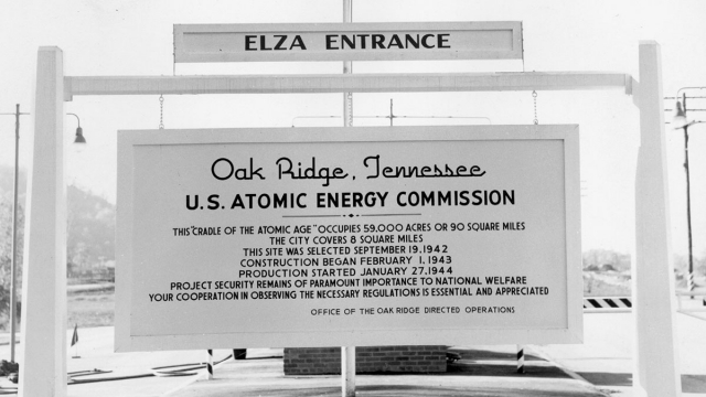 Elza Entrance Sign for the Oak Ridge, Tennessee U.S. Atomic Energy Commission