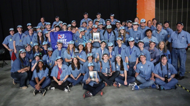 The RoHAWKtics robotics team at Hardin Valley Academy, sponsored by Consolidated Nuclear Security, LLC, achieved a top 50 ranking at the FIRST® Robotics Championship in St. Louis. 