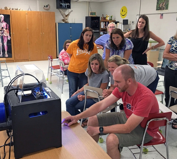 Ben Green engages with North Middle School teachers helping equip them with emerging technologies in the classroom.