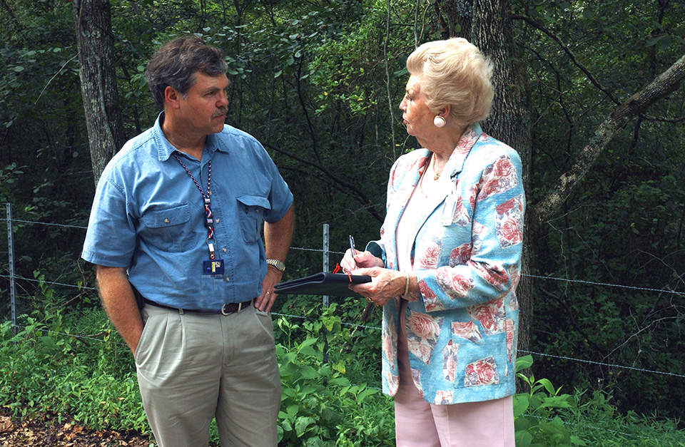 Mick Wiest and Kathryn Odom Howard visit Katy's Kitchen in August 2005.  