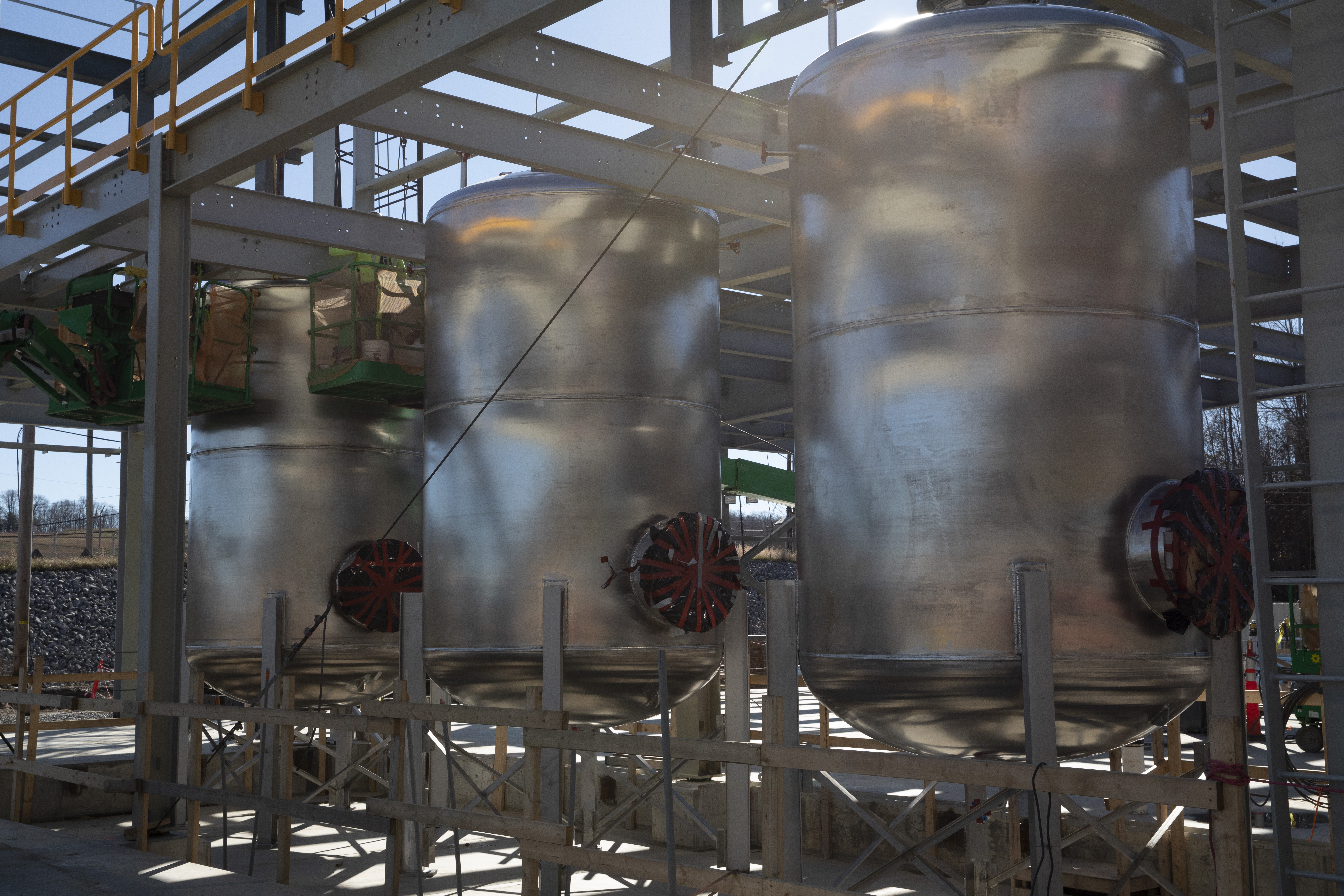 Bulk waste water tanks at the Process Support Facilities.