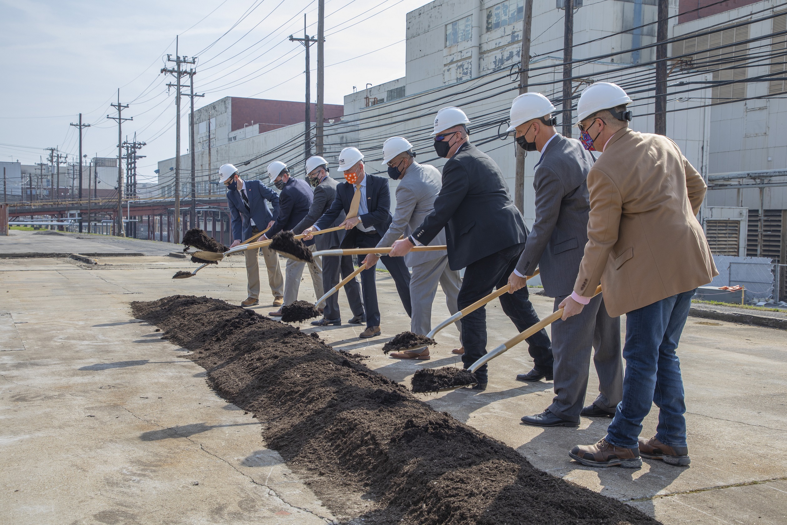 Officials participate in a groundbreaking ceremony for the West End Protected Area Reduction project (WEPAR) at Y-12 National Security Complex. 