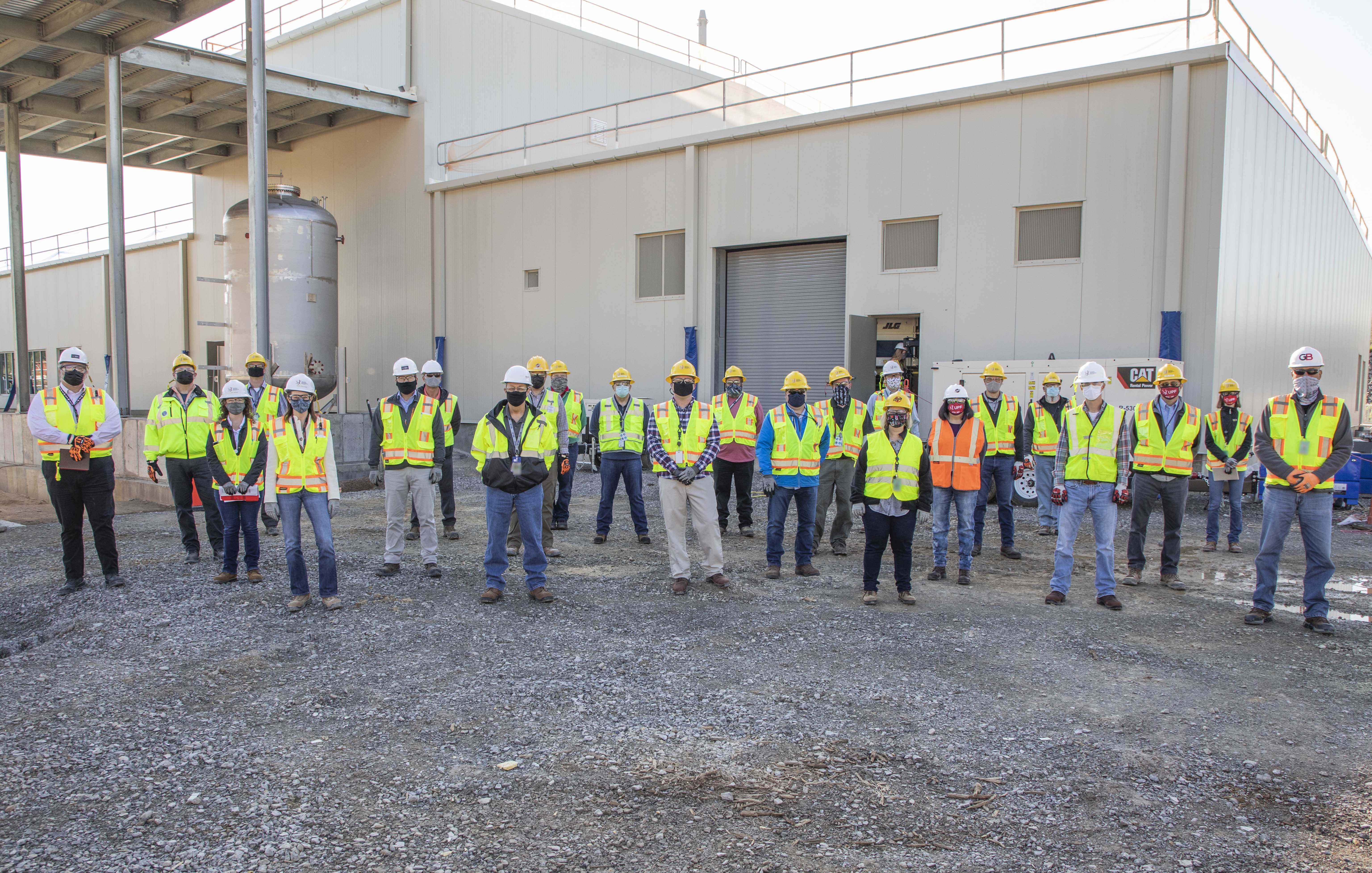 Several members of the PSF team at the PSF "in the dry" ceremony on Monday, April 12.