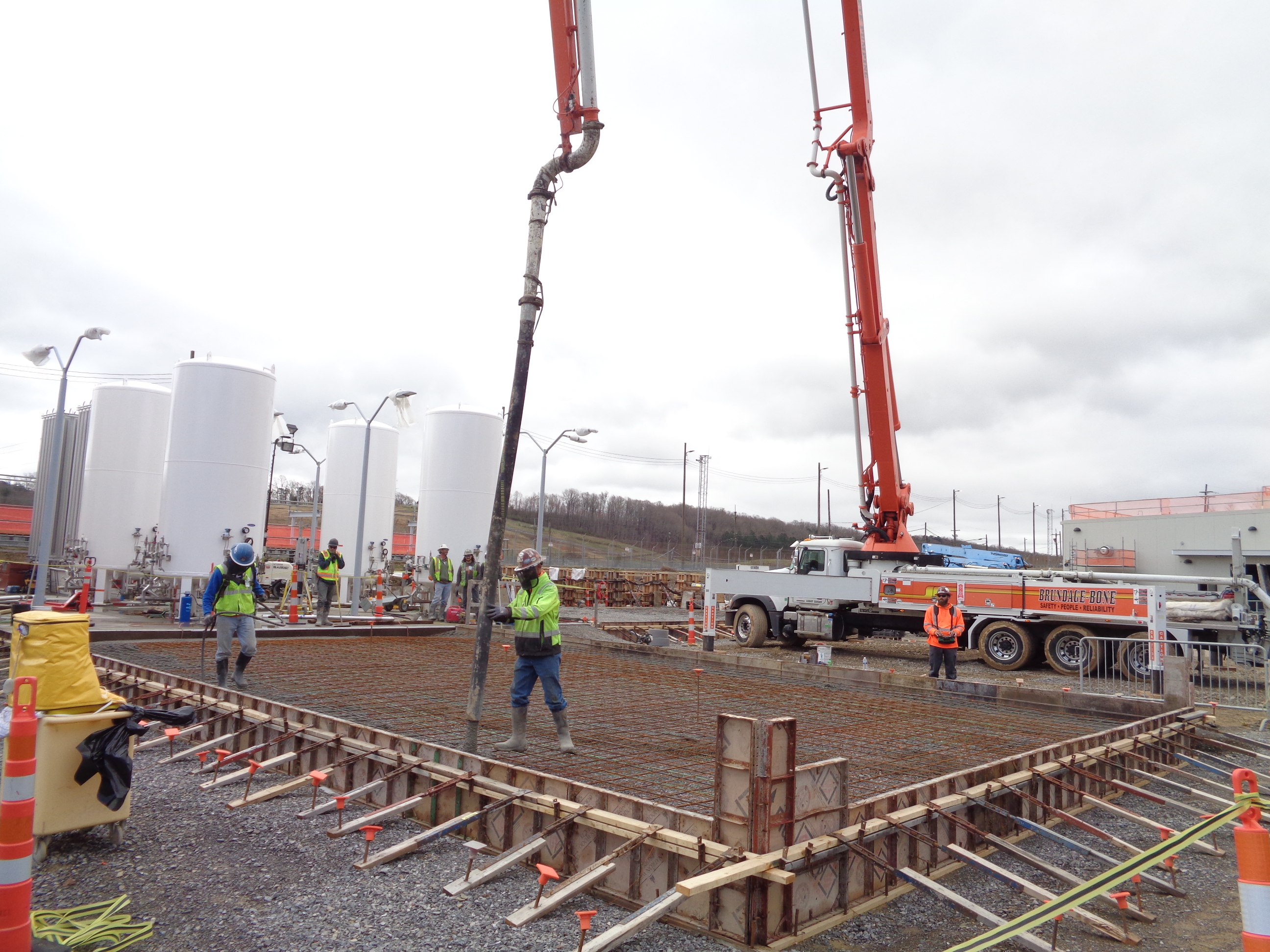 Process Support Facilities process gas yard north pad concrete placement 