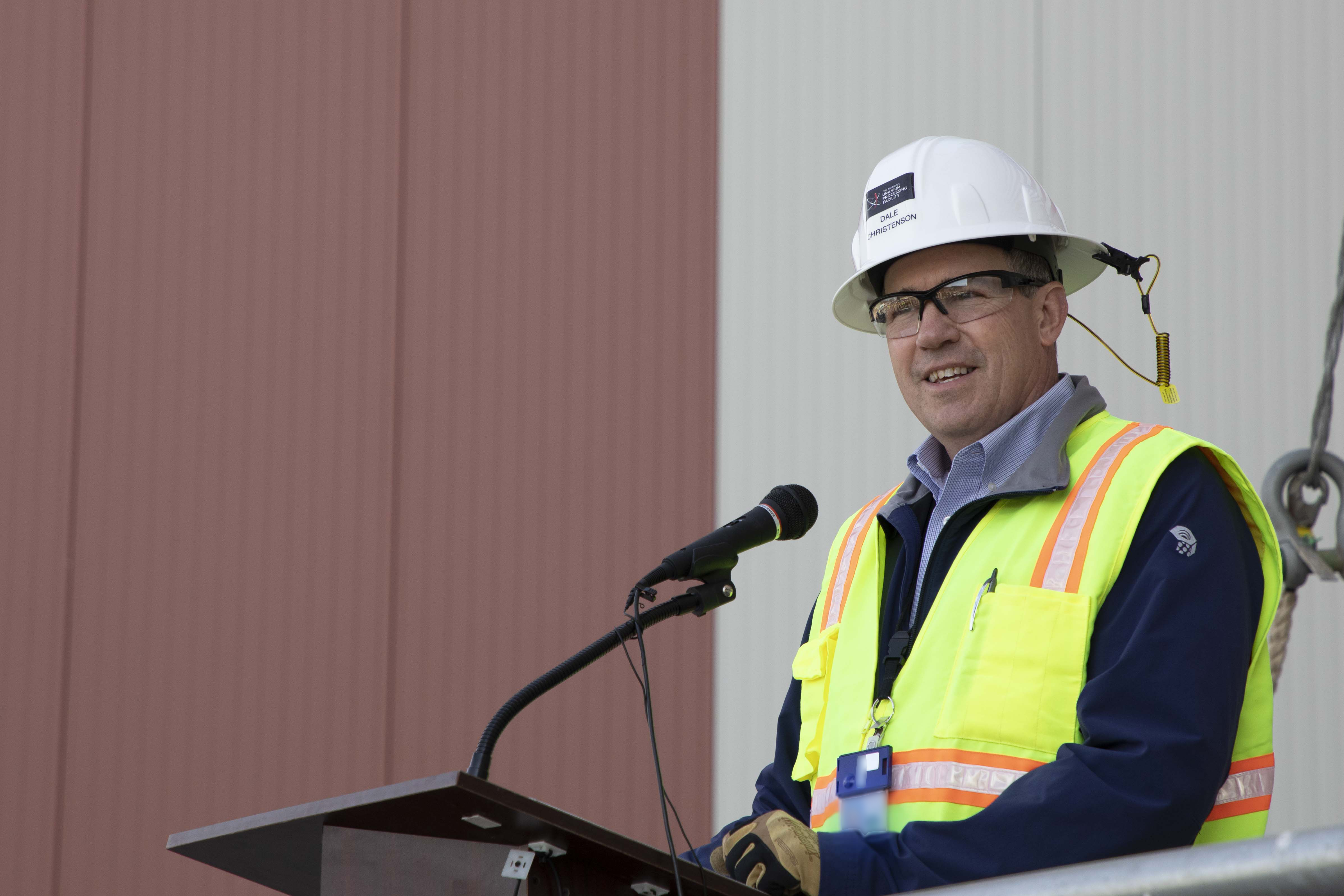 UPF NNSA Federal Project Director Dale Christenson at the UPF “In the Dry” Ceremony 