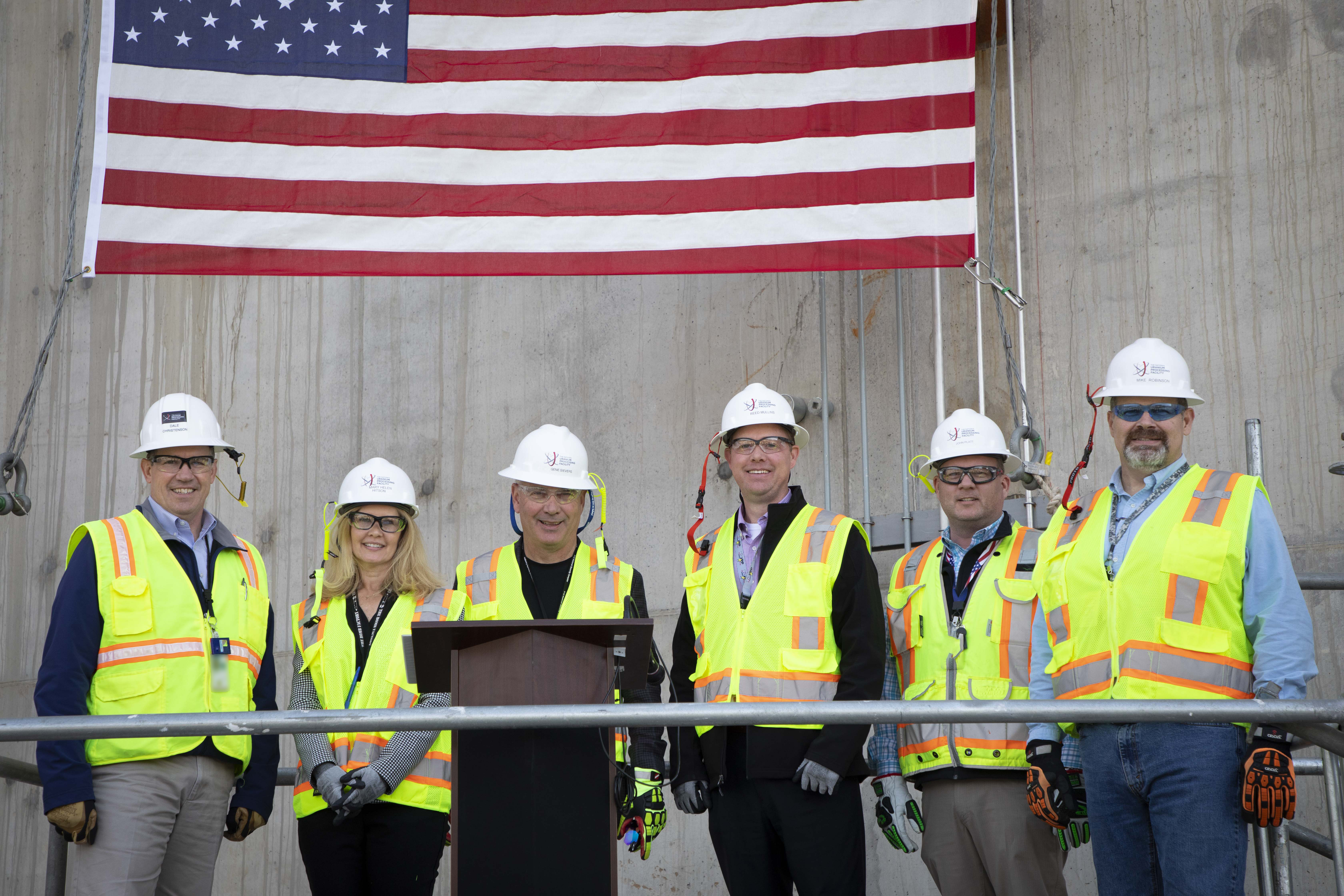 Y-12 Site Manager Gene Sievers with UPF “In the Dry” Ceremony speakers 