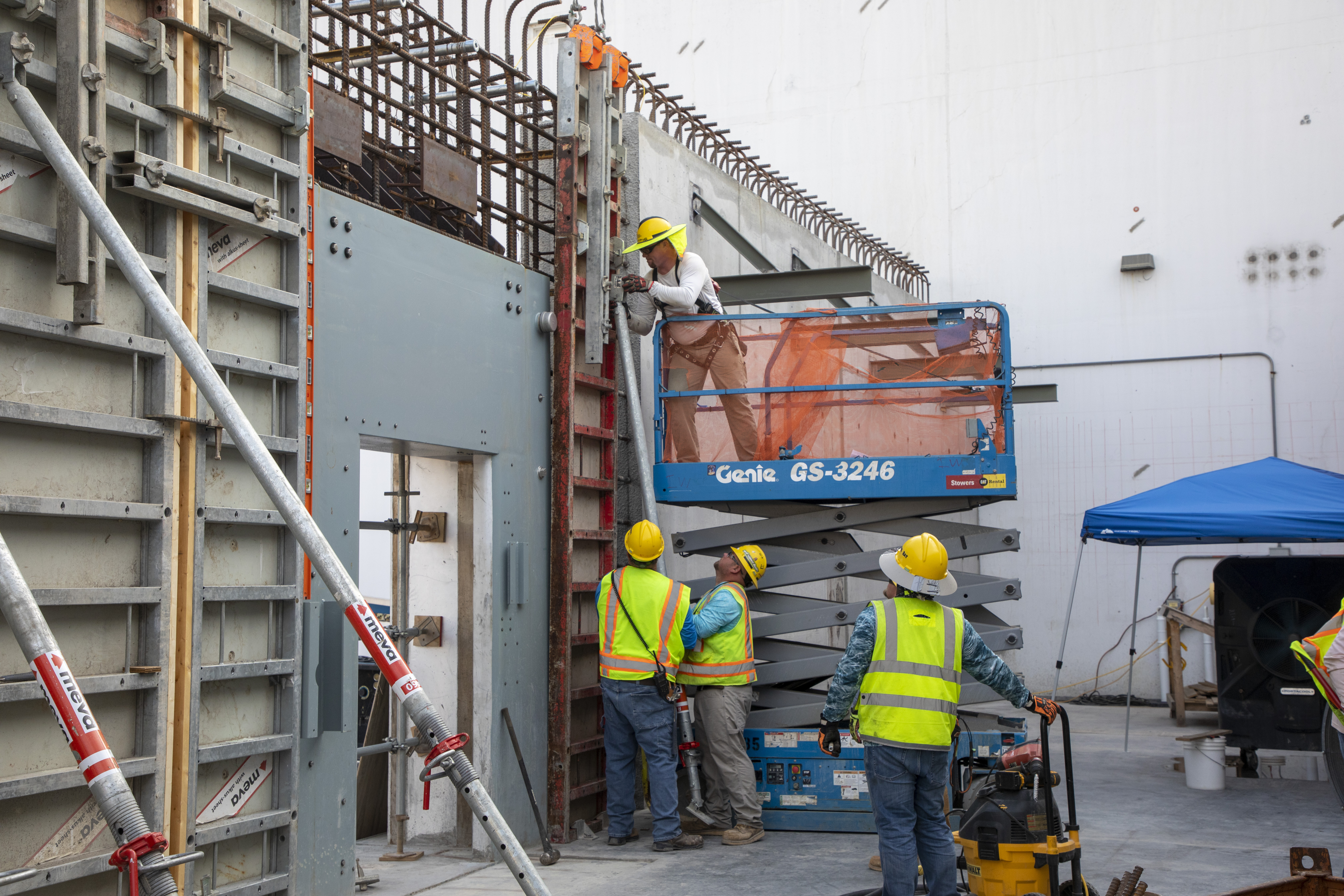 Carpenters working on the HEUMF Connector 