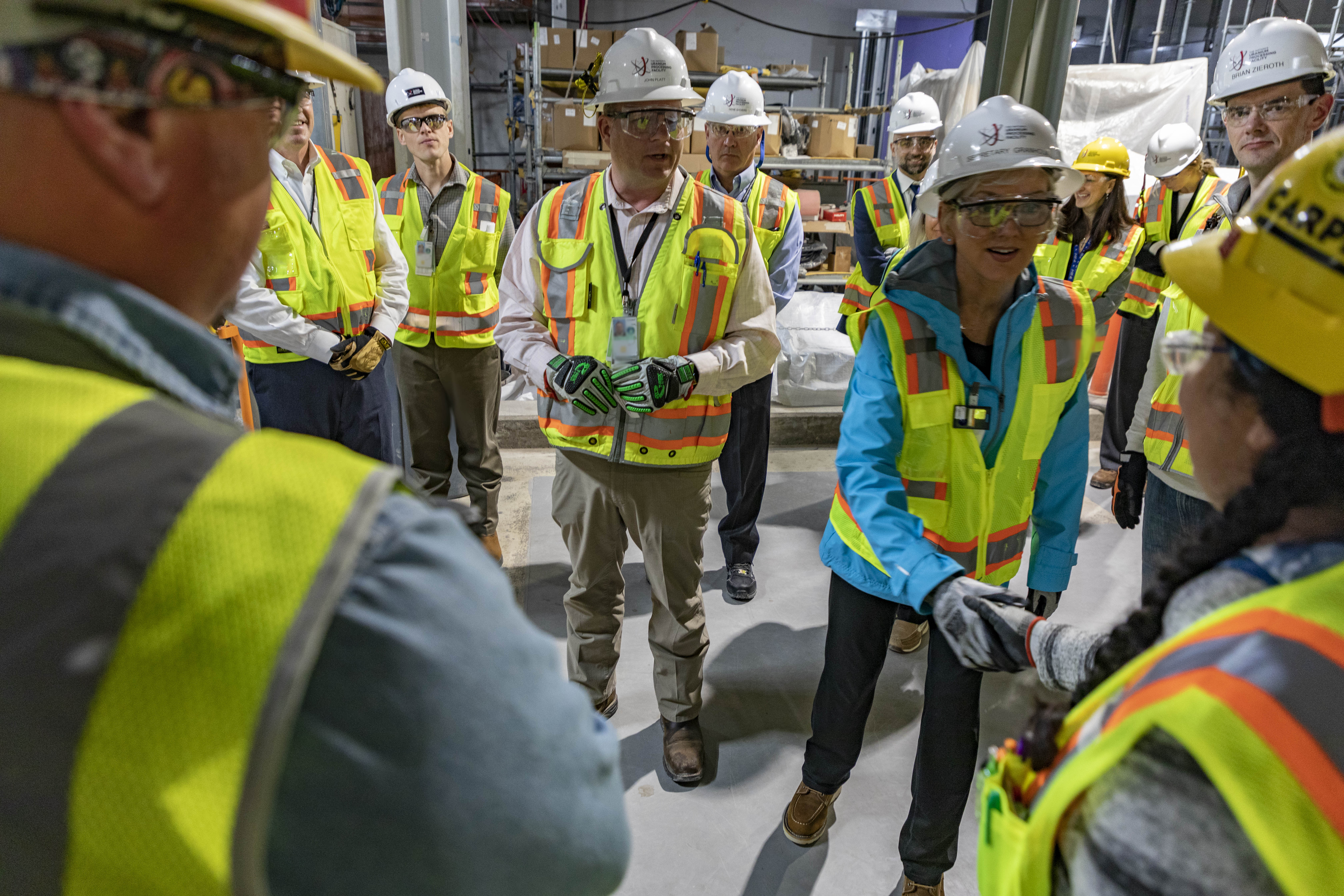 Secretary of Energy Jennifer Granholm visits the UPF Project 