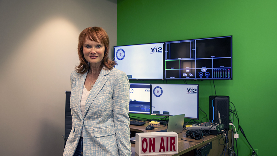 Kelly S. brings her Hollywood production experience to the state-of-the-art ORETTC production studio.