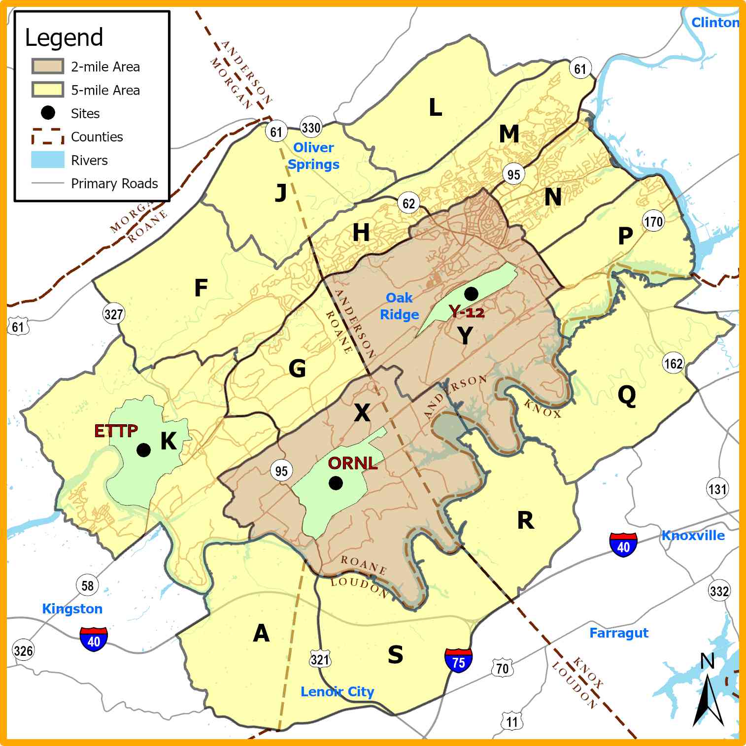 Oak Ridge Reservation EPI Planning Zones