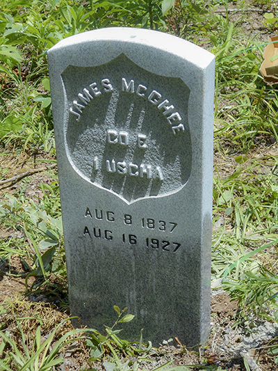 U.S. Veterans Affairs honored African American Civil War veteran James McGhee with a stone marker. 