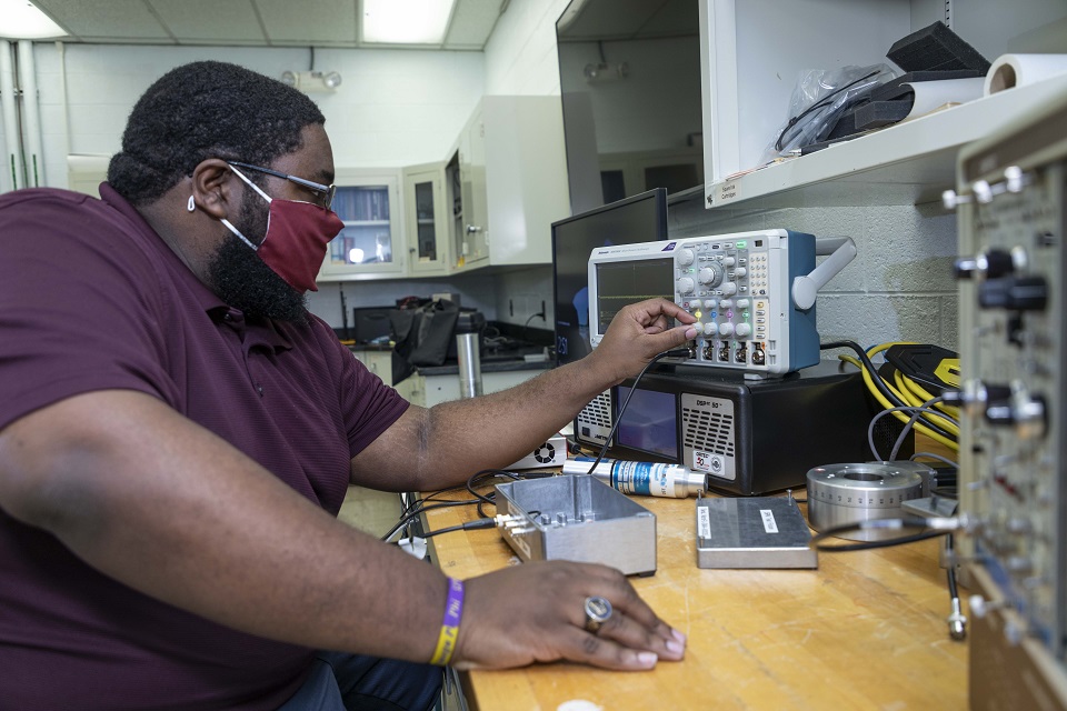 Joseph Bell, a sixth‑year intern in the NNSA’s Minority Serving Institution Partnership Program.