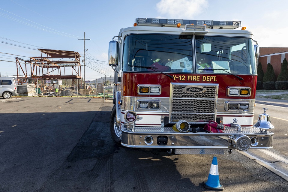 A Y-12 fire truck sits near its soon to be home A Y-12 fire truck sits near its soon to be home