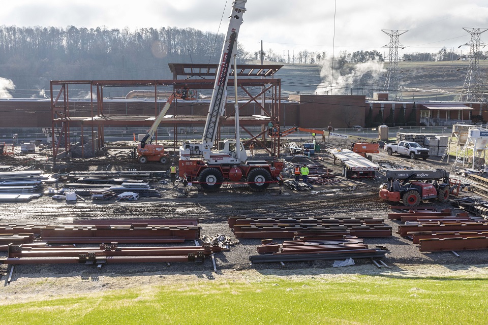 Fire station construction, February 2022