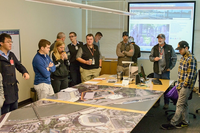 The ground rules are set before the battle board engagement begins. The exercise is a simulated attack on a facility storing enriched uranium.