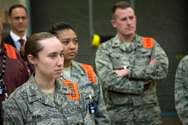 A team from Malmstrom Air Force Base in Montana recently toured Y‑12’s production facilities to see the processing and assembly of nuclear weapon components.