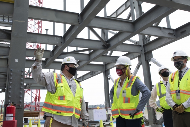 Brett Riffert, UPF area superintendent for the Salvage and Accountability Building, updates NNSA Administrator Lisa Gordon-Hagerty on recent progress