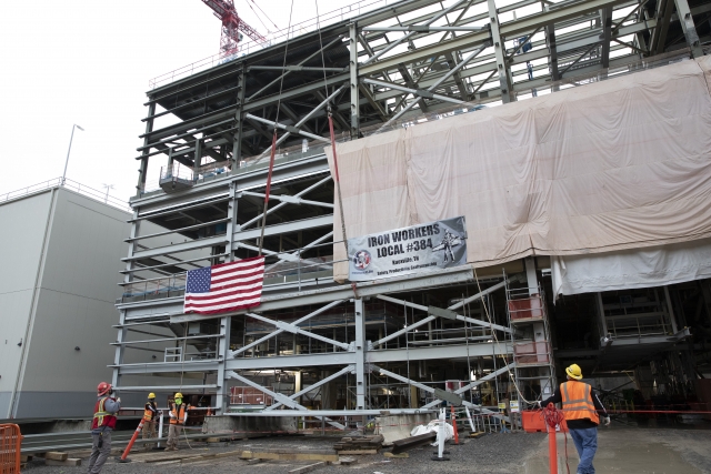 UPF placed the last piece of steel on the Salvage and Accountability with a topping out ceremony on October 26, 2020.