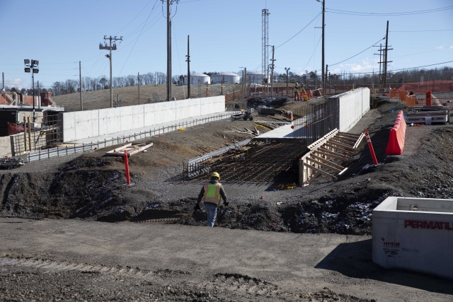 Work progresses on the perimeter intrusion detection and assessment system (PIDAS) at the Uranium Processing Facility.