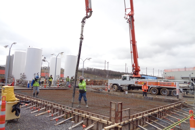 Process Support Facilities process gas yard north pad concrete placement 