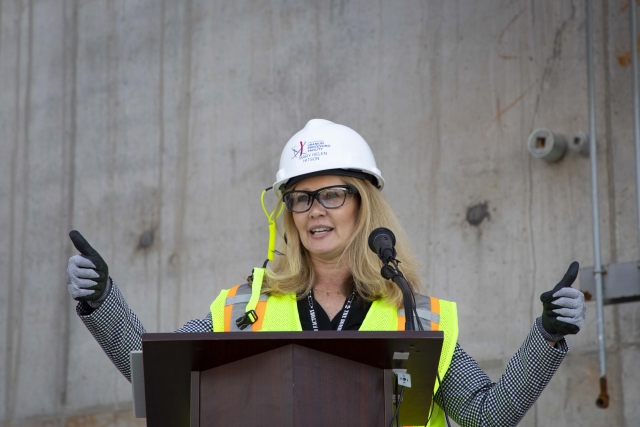 NNSA NPO Y-12 Deputy Field Office Manager Mary Helen Hitson at the UPF “In the Dry” Ceremony 