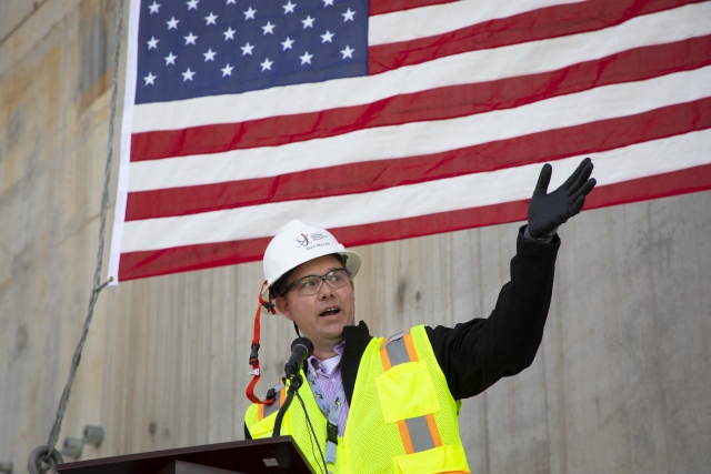 Y-12 Production Operations Senior Director Reed Mullins at the UPF “In the Dry” Ceremony 