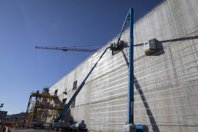 Main Process Building Ironworkers welding an HVAC louver