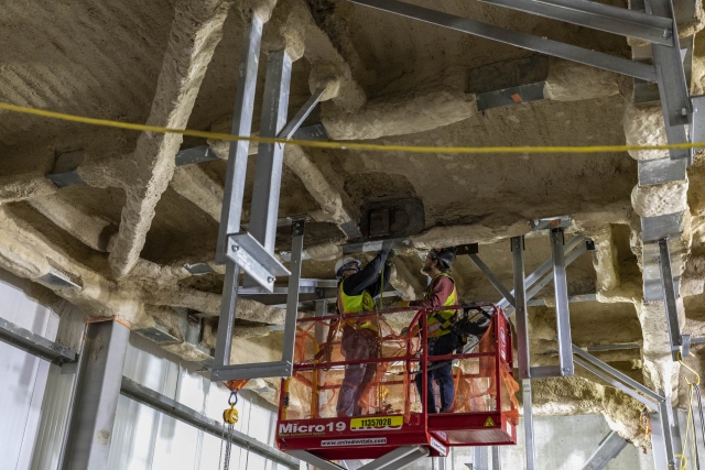 Personnel Support Building HVAC ductwork support installation