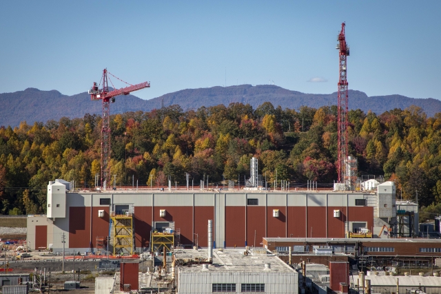 Fall colors surrounding the Main Process Building 