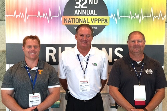From left, Don Walker of Y‑12 Safeguards and Security; Vaughn Hooks, Y-12 Voluntary Protection Program facilitator; and Keith McCoy, Y‑12 Safeguards and Security attended the 32nd Annual National Voluntary Protection Programs Participants’ Association Safety and Health Conference, where Y-12 received a Star of Excellence. 