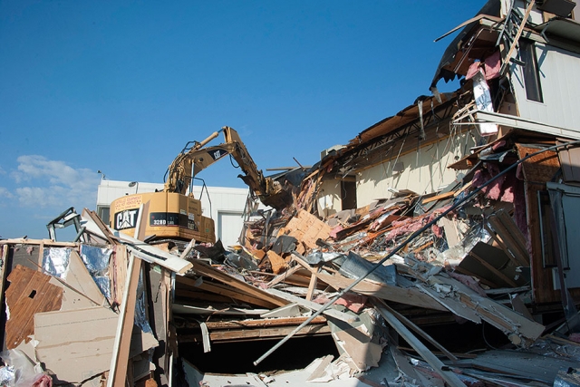 Building 9111 during demolition.