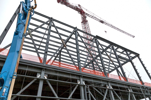 Installation of roof decking will begin when the second level steel is complete on the Mechanical Electrical Building, which is scheduled for February.